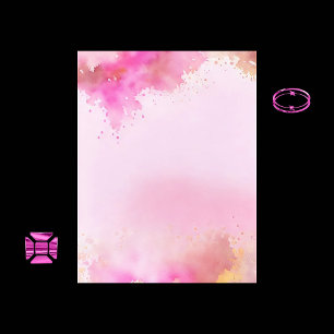 Pink and Gold Watercolor Scrapbook Paper