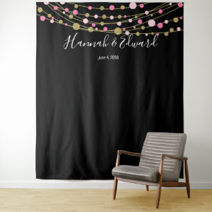 pink and gold wedding photo backdrop party banner tapestry