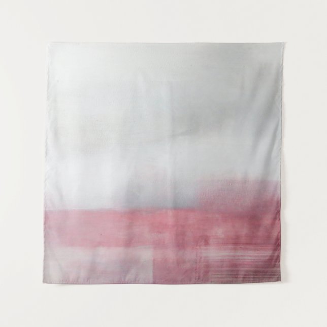 Pink and Gray Abstract Art Painting. Modern artpai Tapestry (Front)