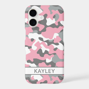 Pink and Gray Camouflage Personalized