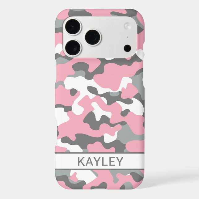 Pink and Gray Camouflage Personalized (Back)