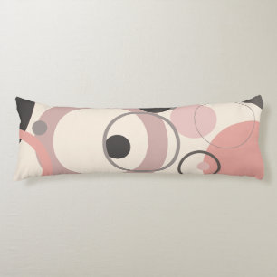 Pink and Gray circles M-century Modern Body Cushion