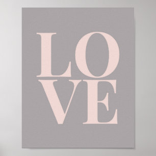 Pink and Gray LOVE Poster