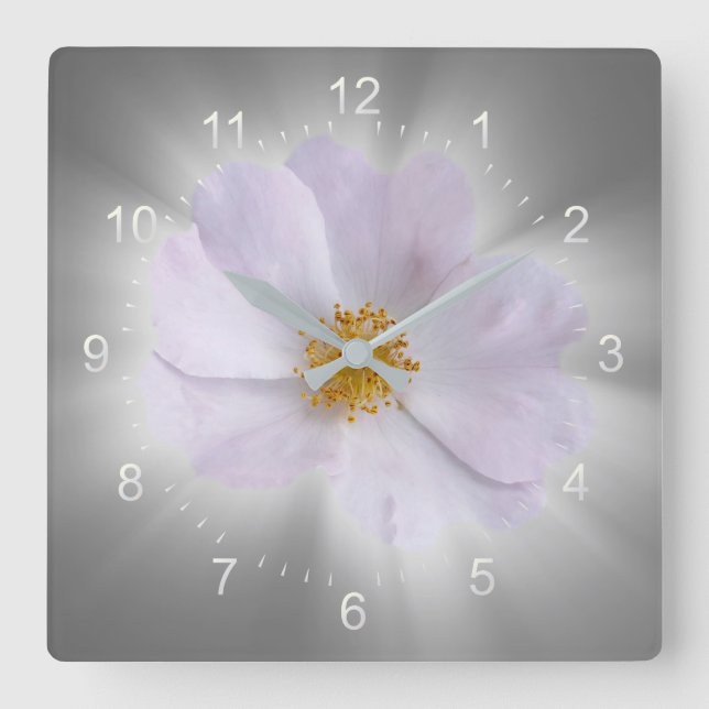 pink and gray square wall clock (Front)