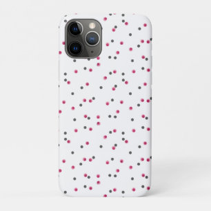 pink and gray vintage dots iPhone 11 pro case