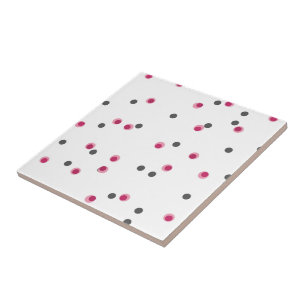 pink and gray vintage dots ceramic tile