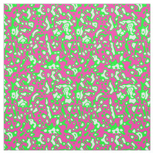 Pink and Green Abstract Pattern Fabric