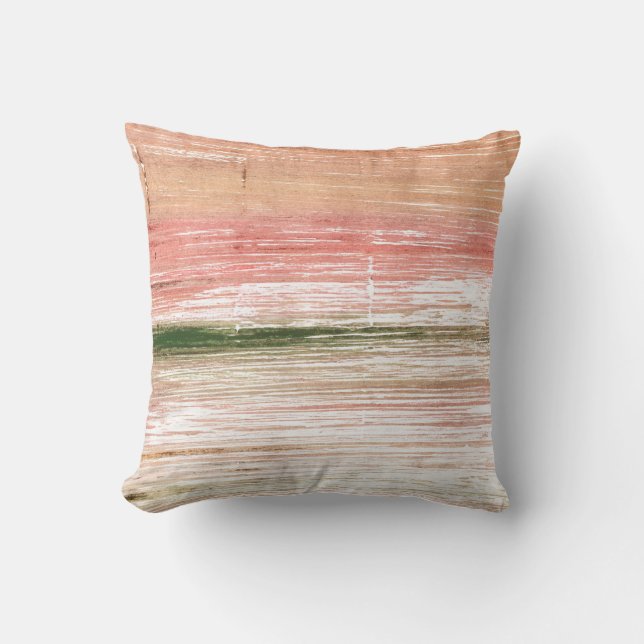 Pink and green art cushion (Front)