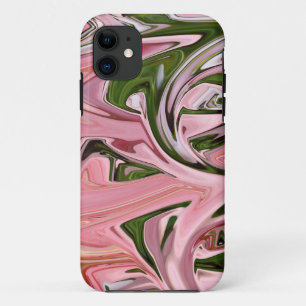 Pink and green art flow  iPhone 11 case