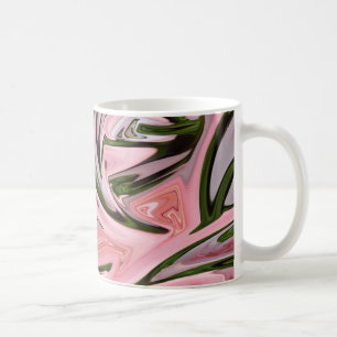 Pink and green art flow coffee mug