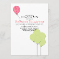 Pink and Green Balloons Going Away Party