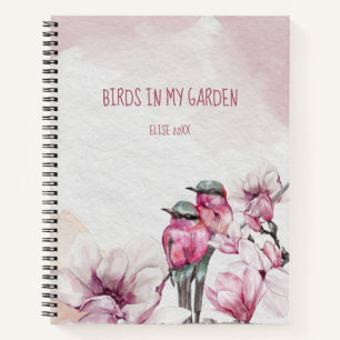 Pink and Green Birds Pink Blooms Bird Journal