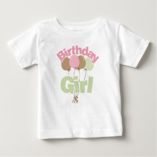 Pink And Green Birthday Girl Baby T-Shirt
