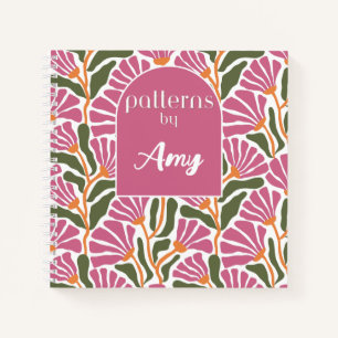Pink and Green Botanical Pattern Sketch Book