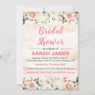 Pink and Green Bridal Shower Invitation