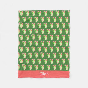 Pink and Green Butterflies Personalised  Fleece Blanket