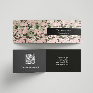 Pink and Green Camo, Camouflage, Military, Army Business Card