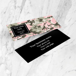 Pink and Green Camo, Camouflage, Military, Army Mini Business Card