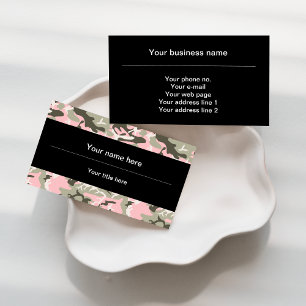 Pink and Green Camouflage, Military, Army Business Card