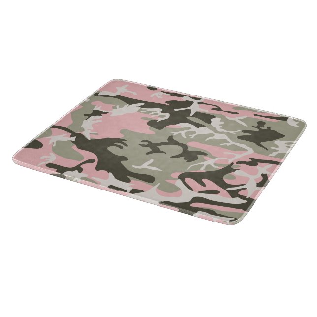 Pink and Green Camouflage, Military, Army Cutting Board (Corner)