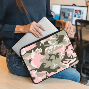Pink and Green Camouflage, Military, Army Laptop Sleeve