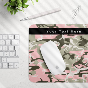 Pink and Green Camouflage, Military, Army Mouse Pad