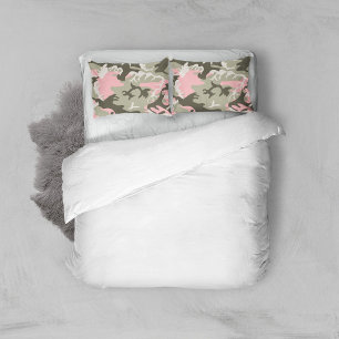 Pink and Green Camouflage, Military, Army Pillowcase