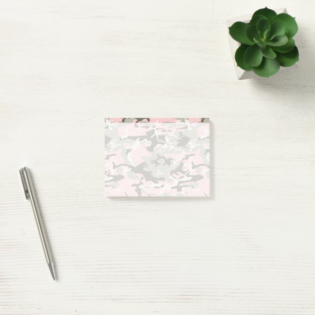 Pink and Green Camouflage, Military, Army Post-it Notes (Office)