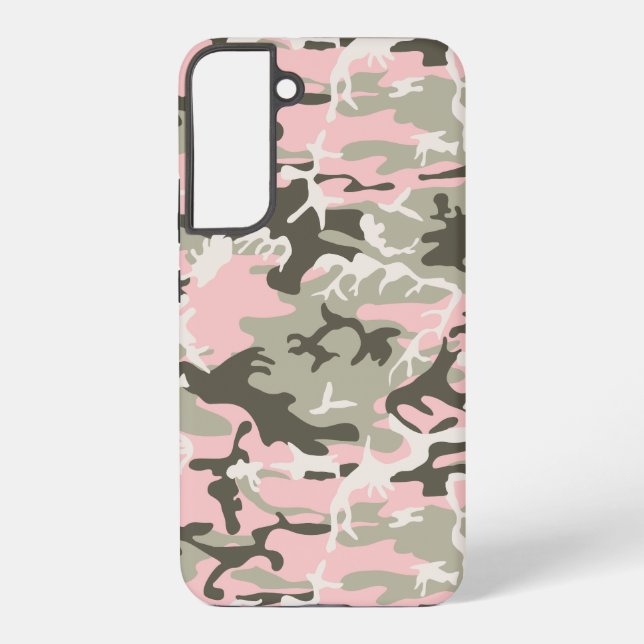 Pink and Green Camouflage, Military, Army Samsung Galaxy S22+ Case (Back)