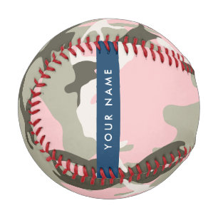 Pink and Green Camouflage Your name Personalise Baseball