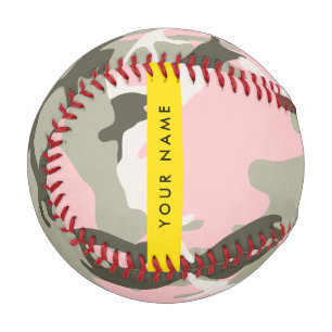Pink and Green Camouflage Your name Personalise Baseball