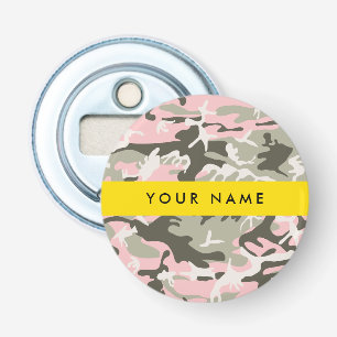 Pink and Green Camouflage Your name Personalise Bottle Opener