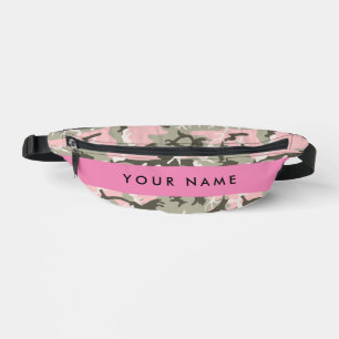 Pink and Green Camouflage Your name Personalise Bum Bags