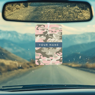 Pink and Green Camouflage Your name Personalise Car Air Freshener
