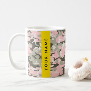 Pink and Green Camouflage Your name Personalise Coffee Mug