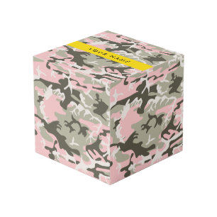 Pink and Green Camouflage Your name Personalise Cube