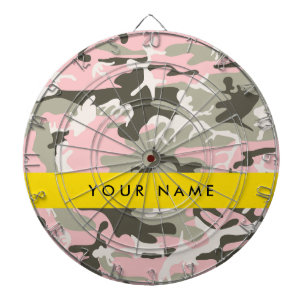 Pink and Green Camouflage Your name Personalise Dartboard