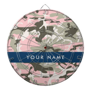 Pink and Green Camouflage Your name Personalise Dartboard