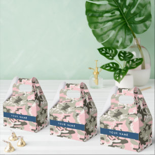 Pink and Green Camouflage Your name Personalise Favour Box