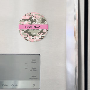 Pink and Green Camouflage Your name Personalise Magnet