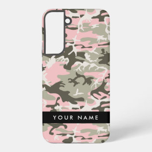 Pink and Green Camouflage Your name Personalise Samsung Galaxy Case