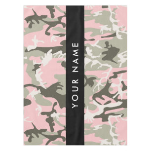 Pink and Green Camouflage Your name Personalise Tablecloth