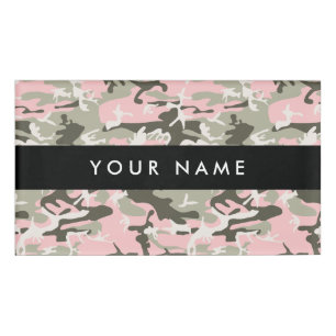 Pink and Green Camouflage Your name Personalise Tag