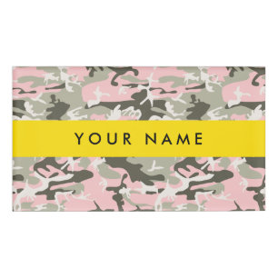Pink and Green Camouflage Your name Personalise Tag