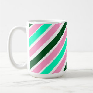Pink and Green Christmas Candy Stripes Coffee Mug