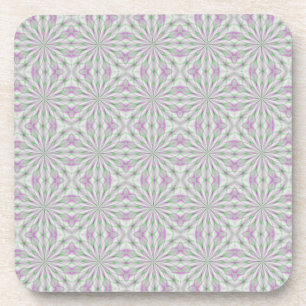 Pink and Green Christmas Rosettes Coaster