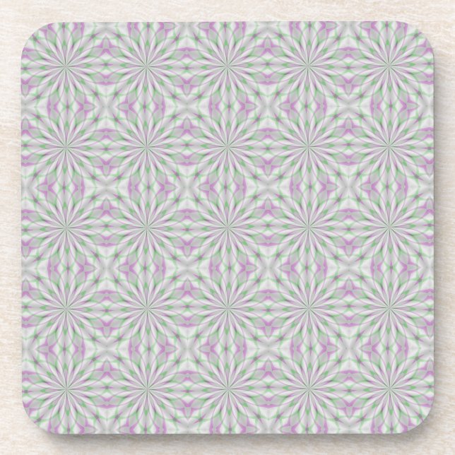 Pink and Green Christmas Rosettes Coaster (Front)