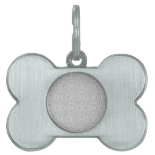 Pink and Green Christmas Rosettes Pet ID Tag
