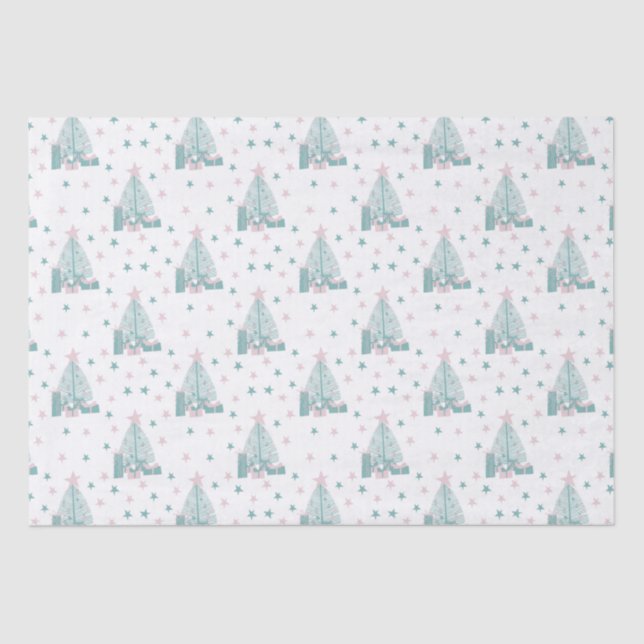 Pink and Green Christmas  Tissue Paper (Front)