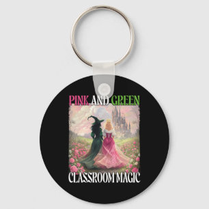 Pink And Green Clroom Magic Witch Halloween Teache Key Ring